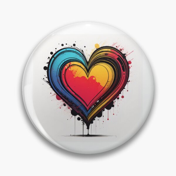 Item preview, Colourful heart with ink splaash designed and sold by zsofiet.