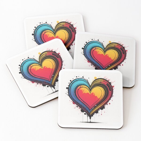Item preview, Colourful heart with ink splaash designed and sold by zsofiet.