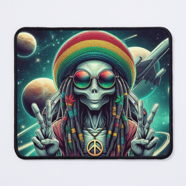 Item preview, Rasta Alien: Embrace a Cosmic Fusion of Colors and Vibes designed and sold by Rui Fernandes.