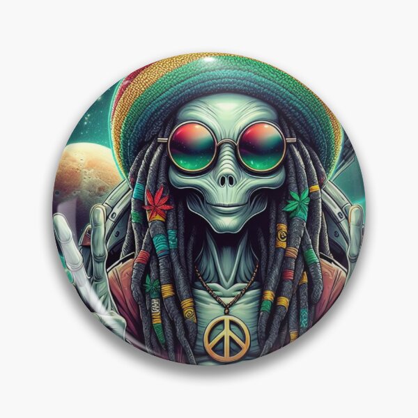 Item preview, Rasta Alien: Embrace a Cosmic Fusion of Colors and Vibes designed and sold by Rui Fernandes.