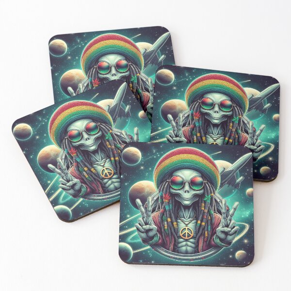 Item preview, Rasta Alien: Embrace a Cosmic Fusion of Colors and Vibes designed and sold by Rui Fernandes.