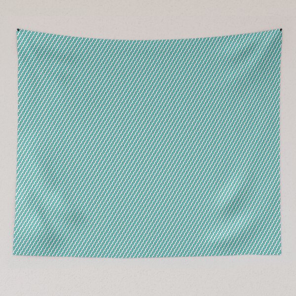 Item preview, Teal & White Diagonal Segmented Waves Infinite Endless Design designed and sold by Alchemy-A-La-G.