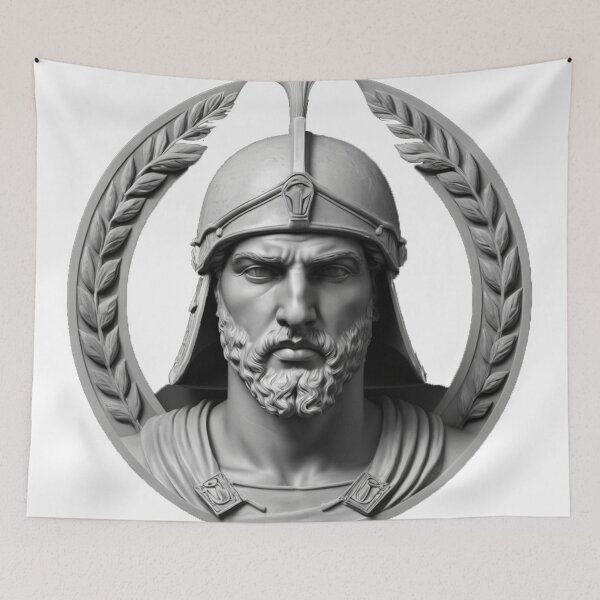 Item preview, Ancient Greek Hero Soldier Portrait designed and sold by Simplybe1.