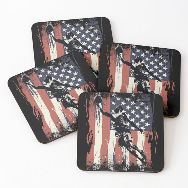 Item preview, American Flag Basketball USA Flag 4th of July Men Boys Kids  designed and sold by DrawHandArt.