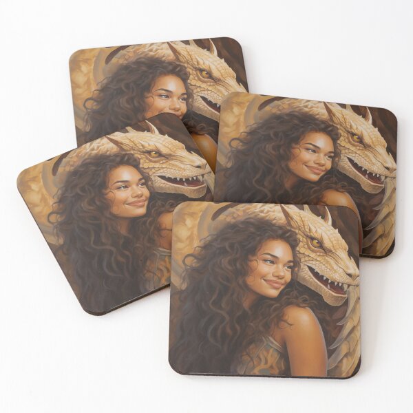 Item preview, A girl and her dragon. designed and sold by ArtbyJanineTate.