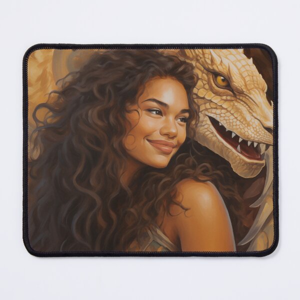 Item preview, A girl and her dragon. designed and sold by ArtbyJanineTate.