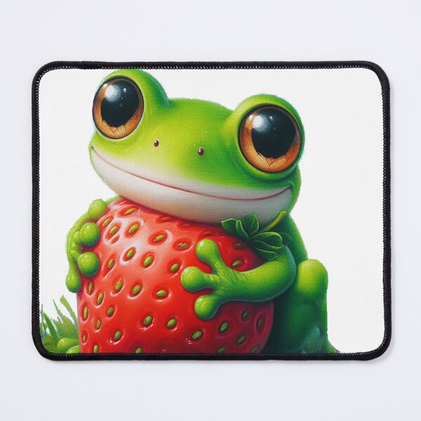 Item preview, Frog with strawberry Card designed and sold by Tamer ⭐⭐⭐⭐⭐.