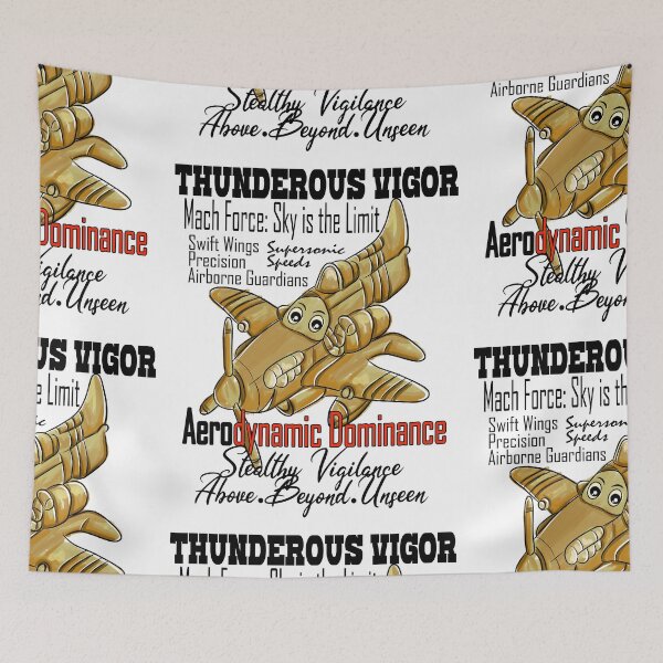 Item preview, Thunderous Vigor: Smiling Fighter Jet Design designed and sold by asprse.