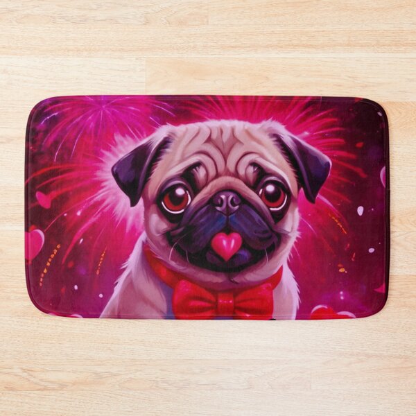 Item preview, Pug HAPPY HOLIDAYS 170 Valentines Day PUG and KISSES designed and sold by RedBluffTraders.
