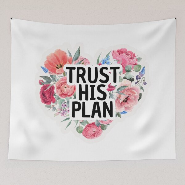 Item preview, Trust his plan, Gifts with Christian quotes designed and sold by GiftedFaith.