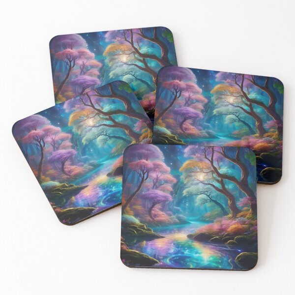 Item preview, Enchanted Forest with Galaxies Flowing Down Stream designed and sold by Ethereal-Canvas.