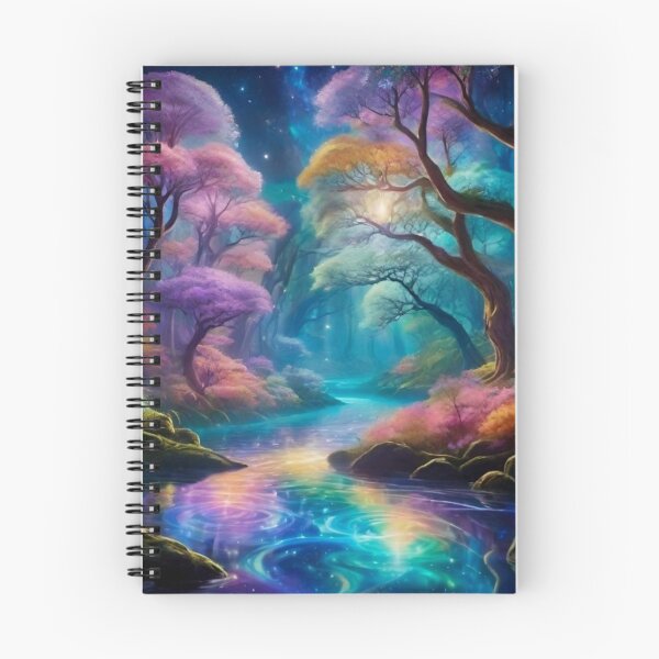 Item preview, Enchanted Forest with Galaxies Flowing Down Stream designed and sold by Ethereal-Canvas.