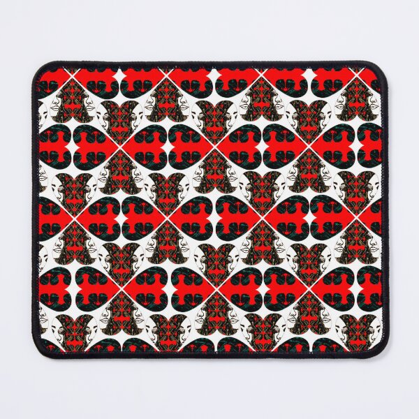 Item preview, Checkered Cameos & Red Love Hearts - Pattern Repeat designed and sold by amoribella-blue.