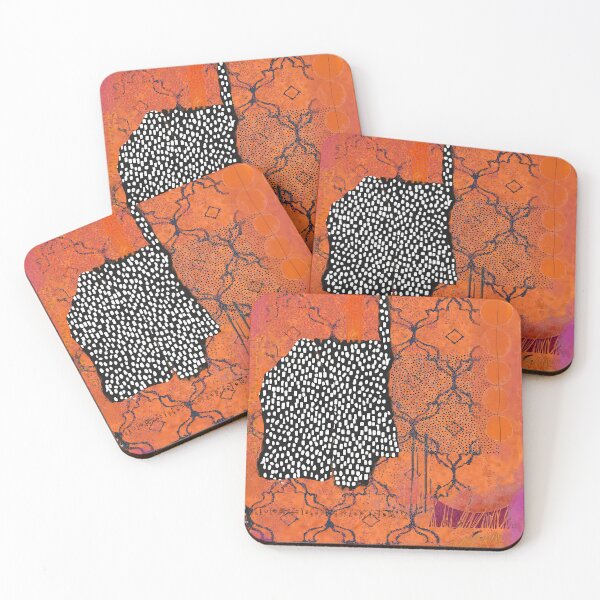 Item preview, Rust Lattice 2 Abstract Art in Orange, Fuchsia, Black & White designed and sold by Sheree Burlington.