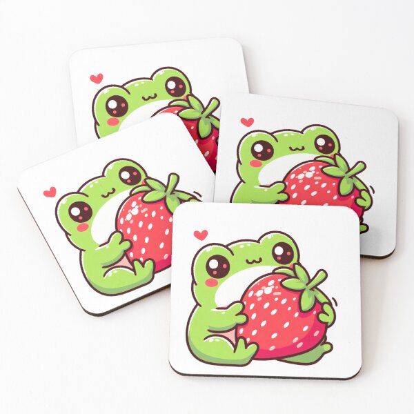 Item preview,  Kiwaii Frog With Strawberry Card designed and sold by Tamer ⭐⭐⭐⭐⭐.