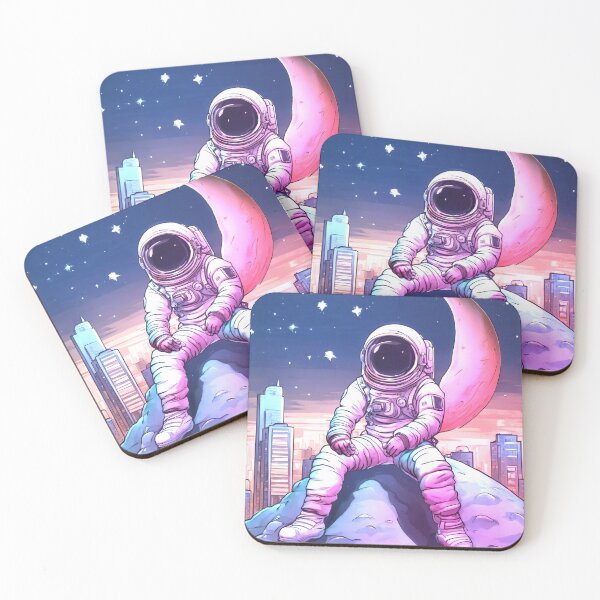 Item preview, Cosmic Contemplation Above a Twilight City designed and sold by kneilingprints.