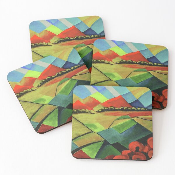 Item preview, Cubist Horizon: Sunset Prairie and Mountains designed and sold by ZipperDragon88.