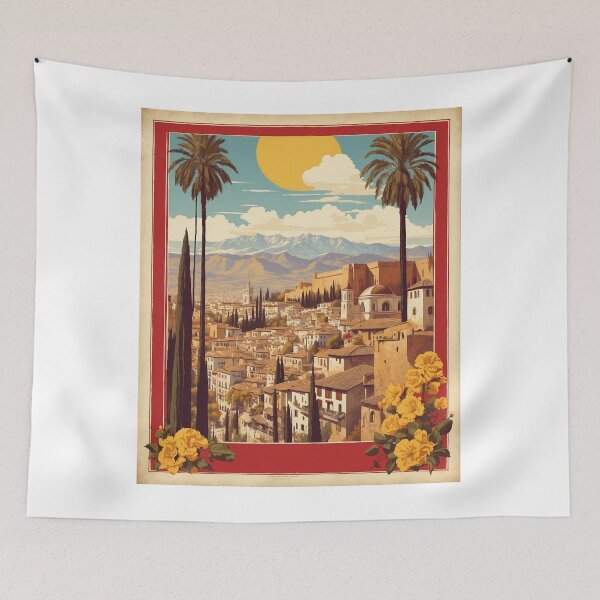 Item preview, Granada Spain Tourism Vintage Poster 3 designed and sold by TravelersGems.