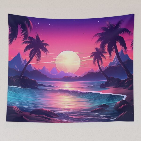 Item preview, Lush Tropic Dreams: Retrowave Oasis designed and sold by Mullet Monkey.