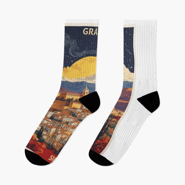 Item preview, Granada Starry Night and Moon Tourism Vintage Poster designed and sold by TravelersGems.