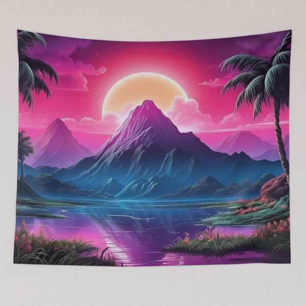 Item preview, Neon Palms Euphoria: Tropical Synthwave Resonance designed and sold by Mullet Monkey.