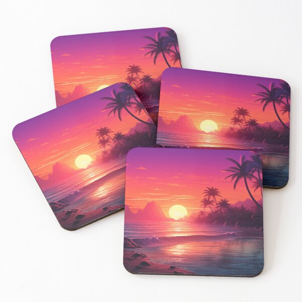 Item preview, Vivid Tropic Horizons: Ethereal Synthwave Escape designed and sold by Mullet Monkey.