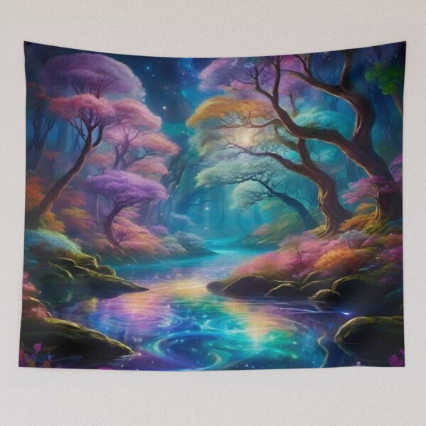 Item preview, Enchanted Forest with Galaxies Flowing Downstream designed and sold by Ethereal-Canvas.