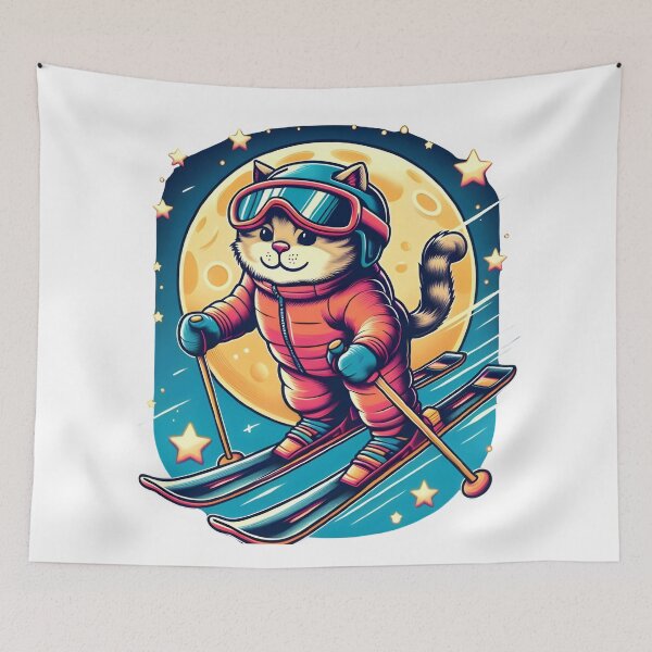 Item preview, Cosmic Skiing Cat Adventure designed and sold by Designowner.