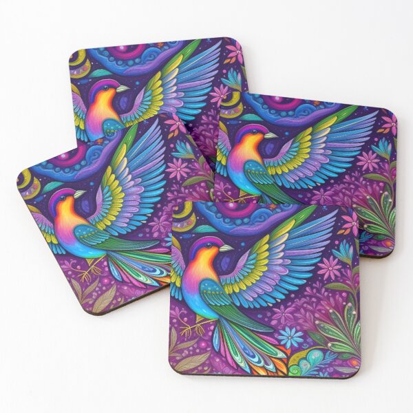Item preview, Beautiful Colorful Bird and Flowers  designed and sold by TheDarkWardrobe.