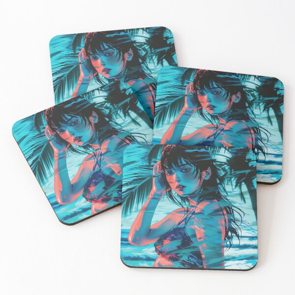 Item preview, Tropical Paradise #2 | riso print | red & blue designed and sold by JackrabbitPub.