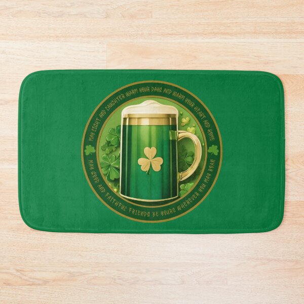 Item preview, Green Tankard with Four Leaf Clovers surrounded by Irish Blessing designed and sold by MimsTees.