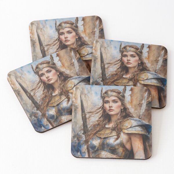 Item preview, Valkyries Gaze Norse Inspired Painting designed and sold by HecatesDelights.