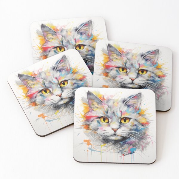 Item preview, A colorful cat designed and sold by RareElegance-.