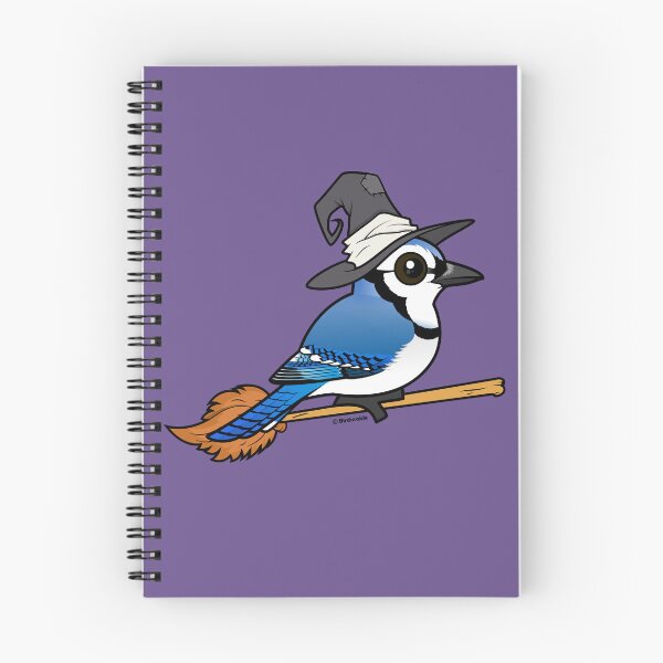 Item preview, Bruja de Blue Jay de dibujos animados lindo para Halloween designed and sold by Birdorable.