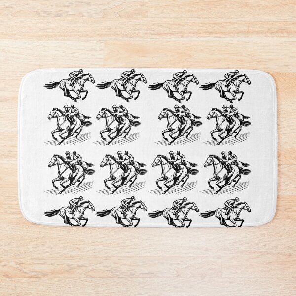 Item preview, Equestrian horse racing black and white pattern designed and sold by BritishDelights.