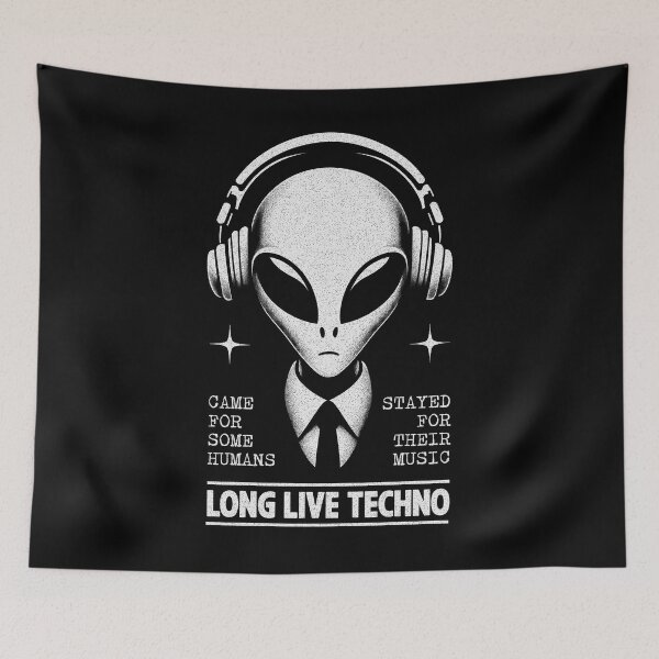 Item preview, Long Live Techno - Funny Alien Techno Music Lover designed and sold by Urban-Alien.