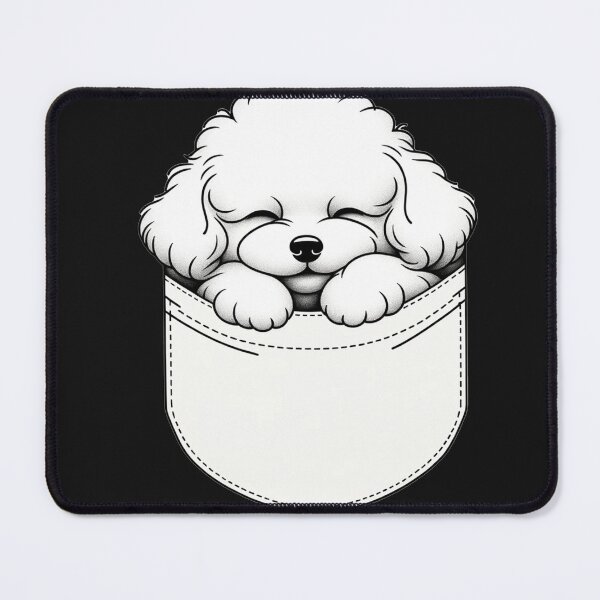 Item preview, Minimalist Smiling Dog Poodle in Pocket designed and sold by toypoodlemom.