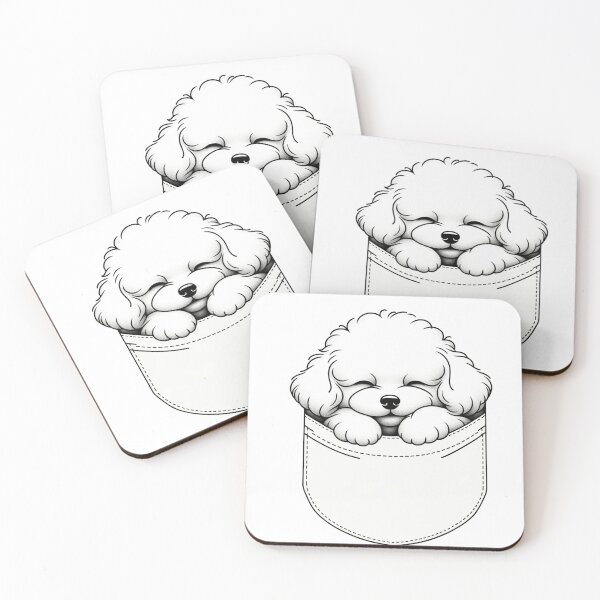 Item preview, Minimalist Smiling Dog Poodle in Pocket designed and sold by toypoodlemom.