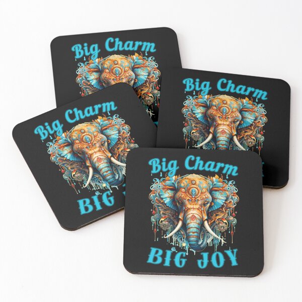 Item preview, Big Charm, Big Joy. colorful elephant designed and sold by ElephantVibes.