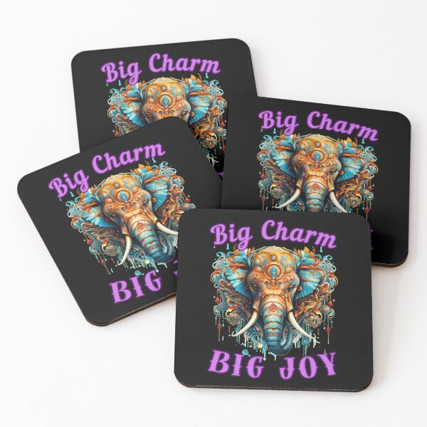 Item preview, Big Charm, Big Joy. elephant portrait designed and sold by ElephantVibes.