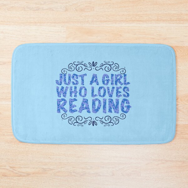 Item preview, “Just A Girl Who Loves Reading” in Blue without Frame | Bookish Design designed and sold by TeaLimeTwo.