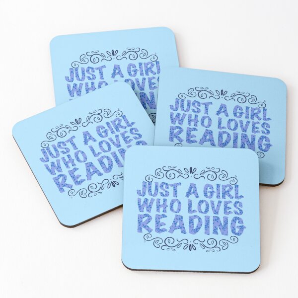 Item preview, “Just A Girl Who Loves Reading” in Blue without Frame | Bookish Design designed and sold by TeaLimeTwo.