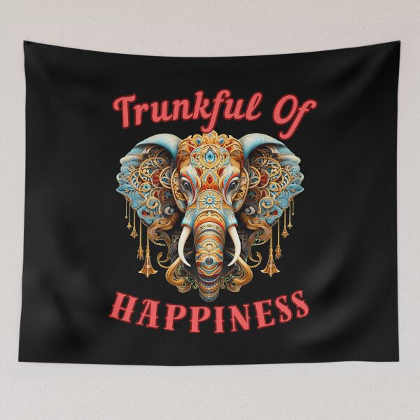 Item preview, Trunkful Of Happiness. elephant head designed and sold by ElephantVibes.