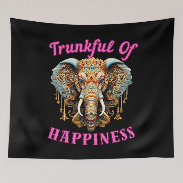 Item preview, Trunkful Of Happiness. elephant face designed and sold by ElephantVibes.