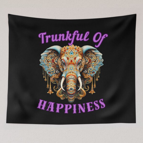 Item preview, Trunkful Of Happiness. elephant portrait designed and sold by ElephantVibes.