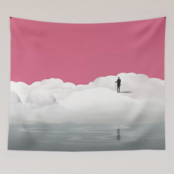 Item preview, The Lone Dreamer - Whimsical Cloud Art Print designed and sold by pooshda.