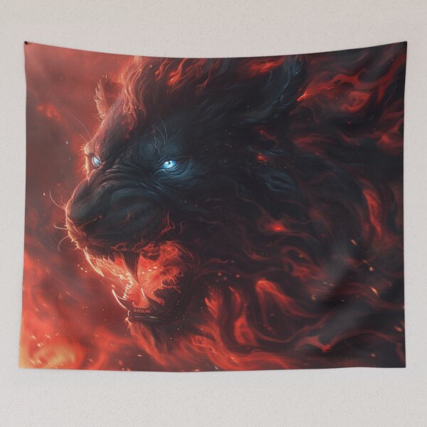 Item preview, A BLACK Lion With NAVYBLUE EYES designed and sold by JOTAMIKE.