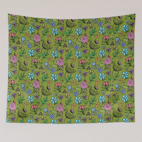 Item preview, Floral Garden Mural pattern (3rd copy) designed and sold by Charmy Design.
