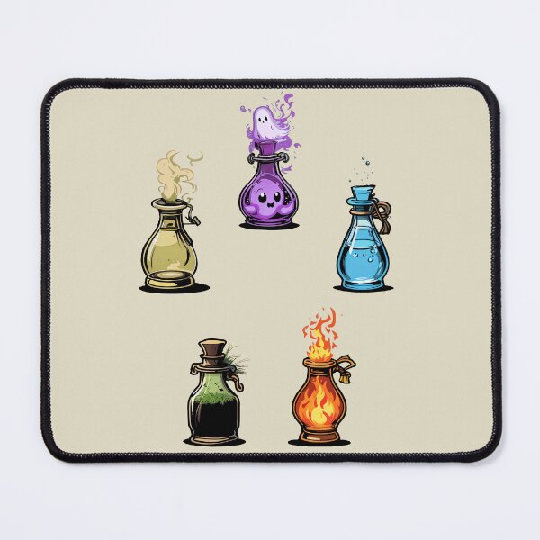 Item preview, The 5 Elements in Cute Bottles (Earth, Air, Water, Fire, and Spirit) designed and sold by Occult Designs.