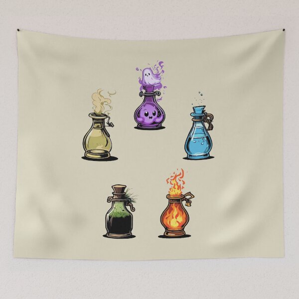 Item preview, The 5 Elements in Cute Bottles (Earth, Air, Water, Fire, and Spirit) designed and sold by Occult Designs.